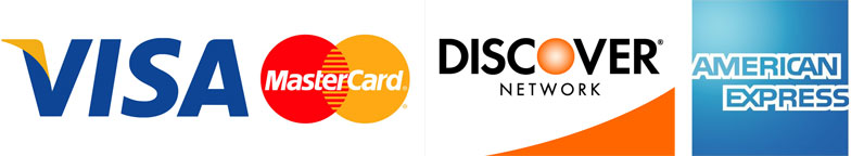 Logos of four major credit card companies.